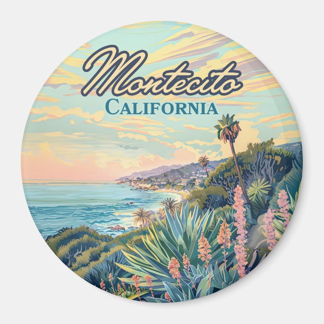 Montecito California Santa Barbara Kusten Magnet (Framsidan)