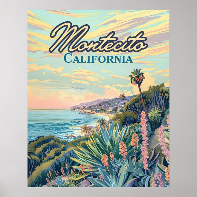 Montecito California Santa Barbara Kusten Poster (Framsidan)