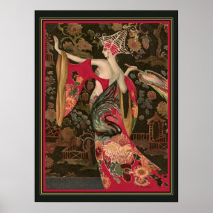 Montedoro-Konst Deco asiatisk mode Poster