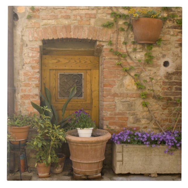 Montefollonico, Val d'Orcia, Siena provins, 2 Kakelplatta (Framsidan)