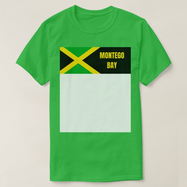 Montego Bay City i Jamaican Flagga T Shirt (Design framsida)