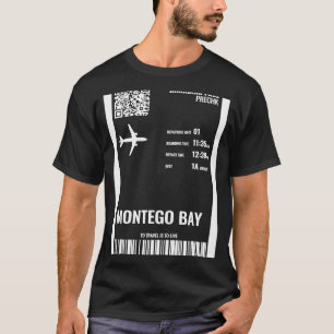 Montego Bay Jamaica Boarding Pass Airline Biljett  T Shirt