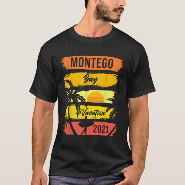 Montego Bay Jamaica Family Vacation 2023 Beach T Shirt (Framsida)