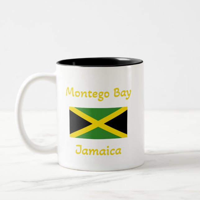 Montego Bay Jamaica - Jamaican Flagga Coffee Mugg (Vänster)