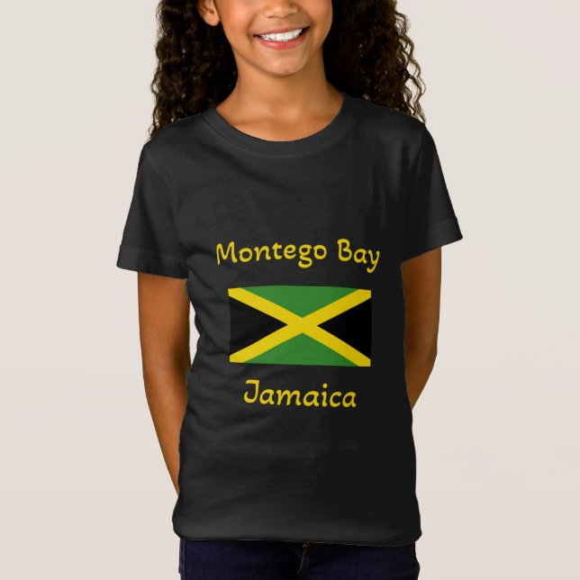 Montego Bay Jamaica - Jamaican Flagga T-Shirt (Framsida)