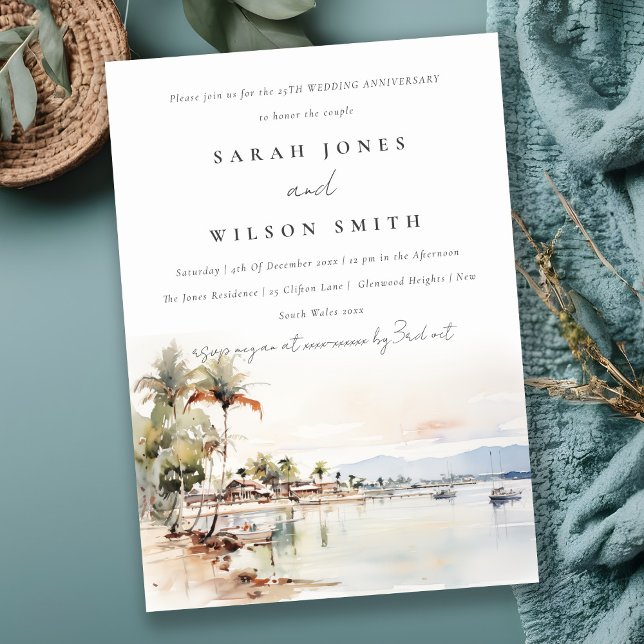 Montego Bay Jamaica Landscape Bröllop-årsdag Inbjudningar (Skapare uppladdad)