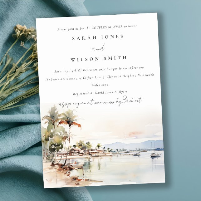 Montego Bay Jamaica Ligcape Par Shower Inbjudningar (Skapare uppladdad)