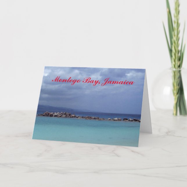 MONTEGO BAY JAMAICA SHADES OF BLUE CARD KORT (Framsida)