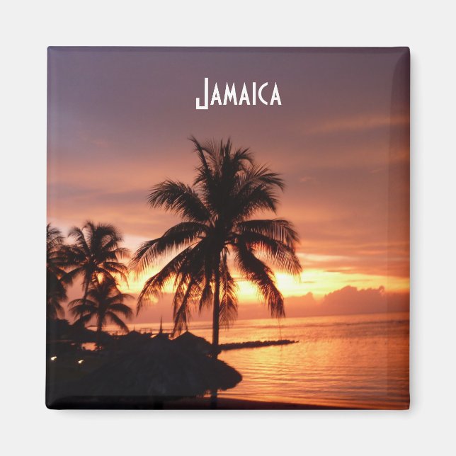 Montego Bay Jamaica Sunset Photo Magnet (Framsidan)