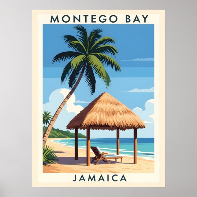 Montego Bay Jamaica Travel Art - TROPICAL ISLAND Poster (Framsidan)