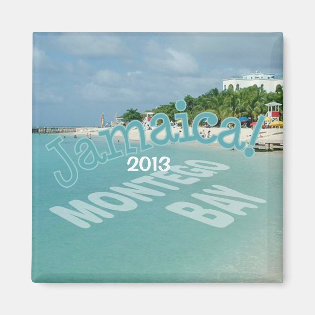 Montego Bay Jamaica Travel Photo Souvenir Magnet (Framsidan)