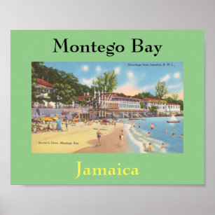 Montego Bay, Jamaica Vintage Photo - Doktor Cave Poster