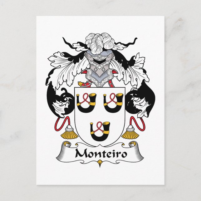 Monteiro Family Crest Vykort (Framsida)