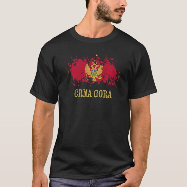 Montenegian enthusiasts for Crna Gora and Monteneg T Shirt (Framsida)
