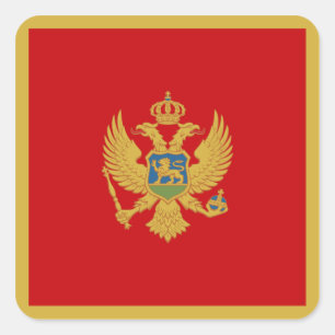 Montenegrin flagga fyrkantigt klistermärke