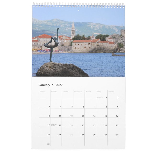 Montenegro 2012 kalender (Jan 2027)