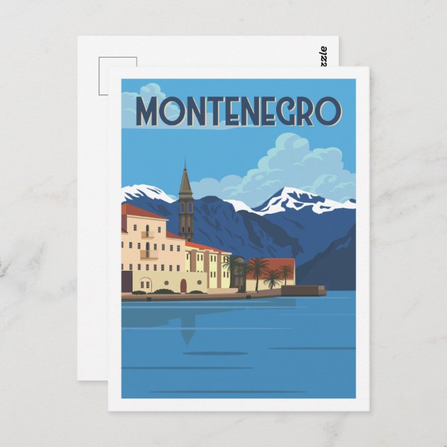 Montenegro Berömd Resplats Illustration Vykort (Fram/baksida)