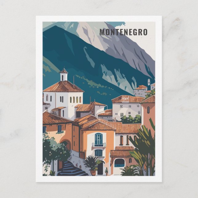 Montenegro Berömd Travel Ställe Vykort (Framsida)