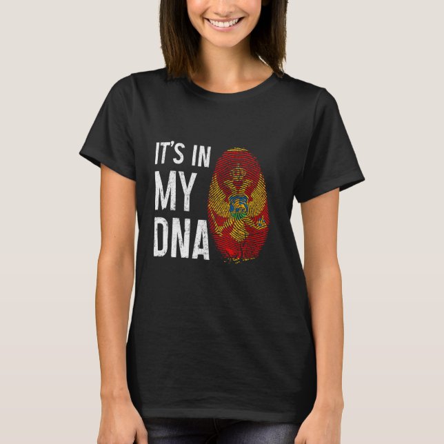 Montenegro Det är i mitt DNA-Flagga Pride H T Shirt (Framsida)