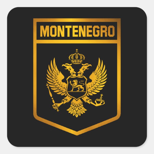 Montenegro Emblem Fyrkantigt Klistermärke (Framsida)