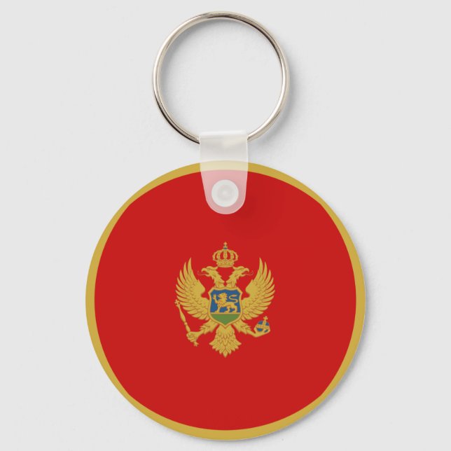 Montenegro Fisheye Flagga Keychain Nyckelring (Framsida)