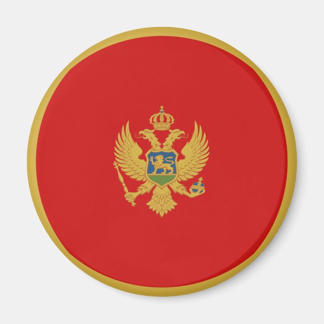 Montenegro Fisheye Flagga Magnet (Framsidan)