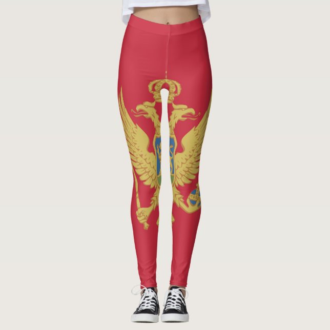 Montenegro Flag Emblem Leggings (Framsida)