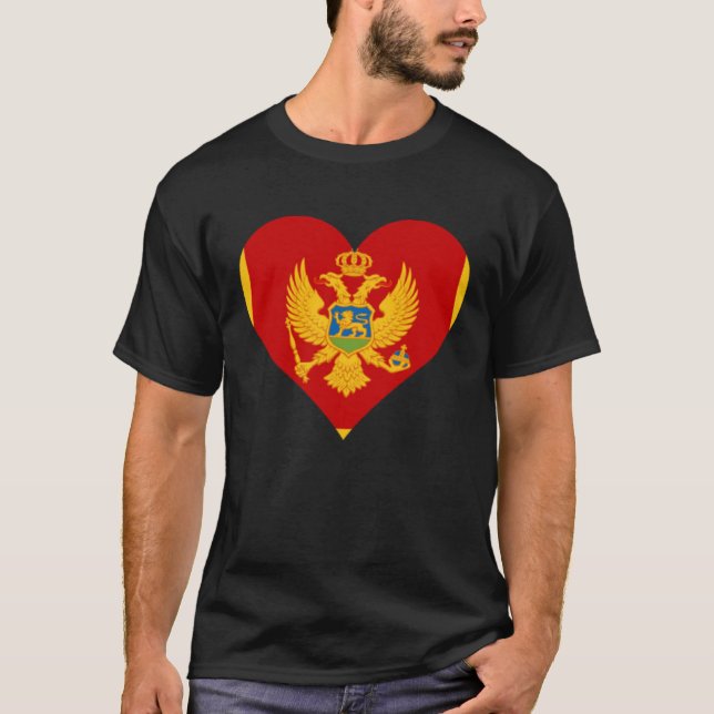 Montenegro Flag Heart Montenegro Gifts Love Monten T Shirt (Framsida)
