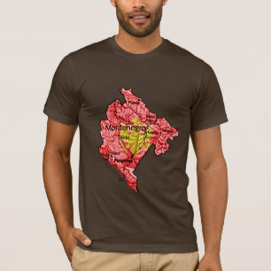 Montenegro Flagcolor Karta T-Shirt