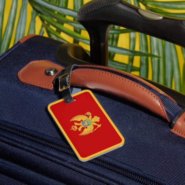 Montenegro flagga bagagebricka (Framsida Insitu 1)