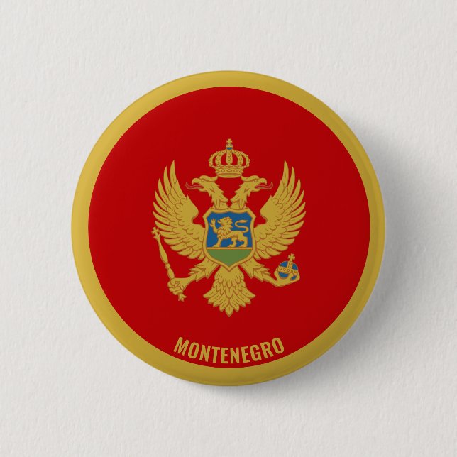 Montenegro Flagga Charming Patriotic Knapp (Framsida)
