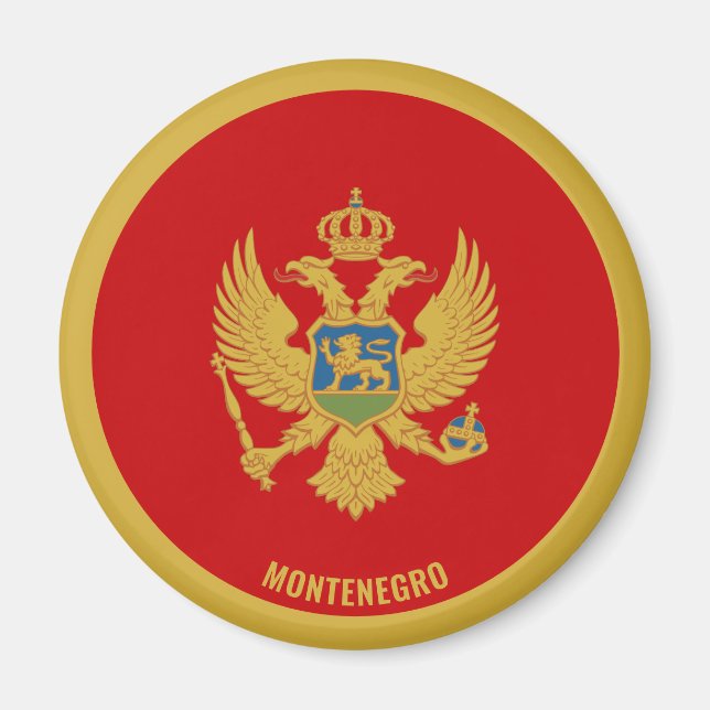 Montenegro Flagga Charming Patriotic Magnet (Framsidan)