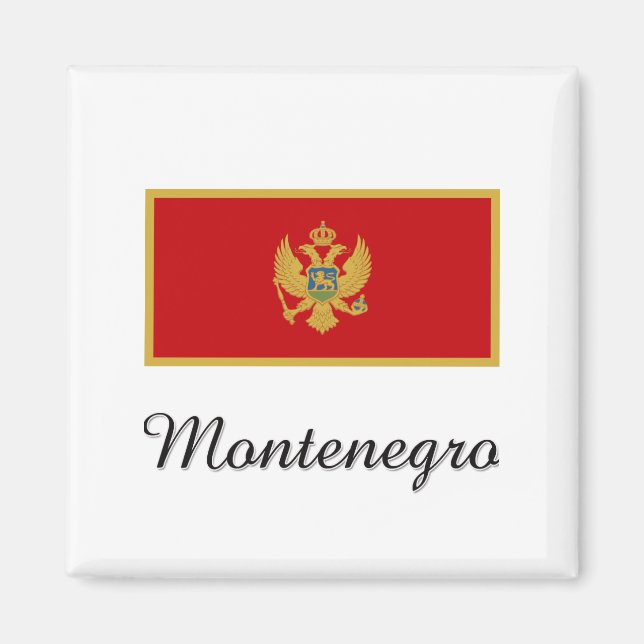 Montenegro Flagga Design Magnet (Framsidan)