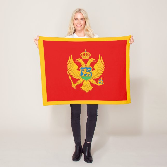 Montenegro Flagga Fleecefilt (På plats)
