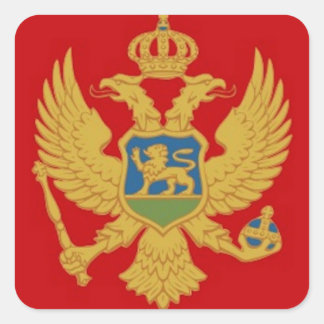 Montenegro Flagga Fyrkantigt Klistermärke