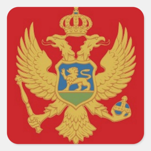 Montenegro Flagga Fyrkantigt Klistermärke (Framsida)