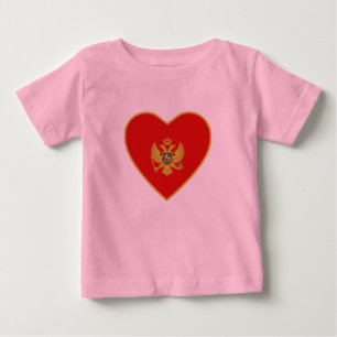 Montenegro Flagga Heart T-Shirt