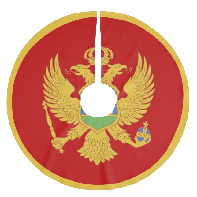 Montenegro flagga julgransmatta borstad polyester (Framsidan)