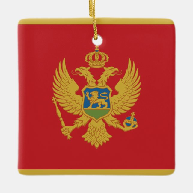 Montenegro Flagga Julgransprydnad Keramik (Framsida)