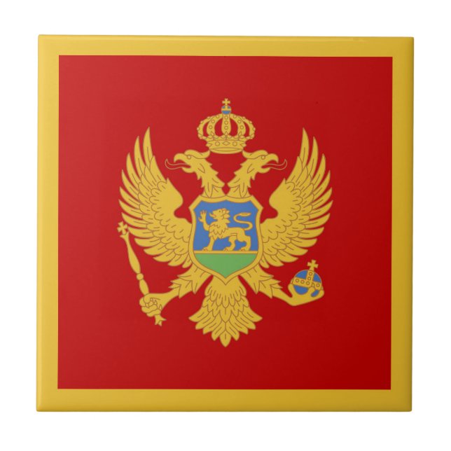 Montenegro flagga kakelplatta (Framsidan)