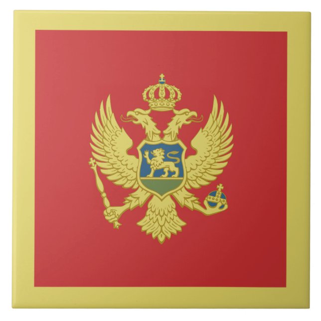 Montenegro Flagga Kakelplatta (Framsidan)