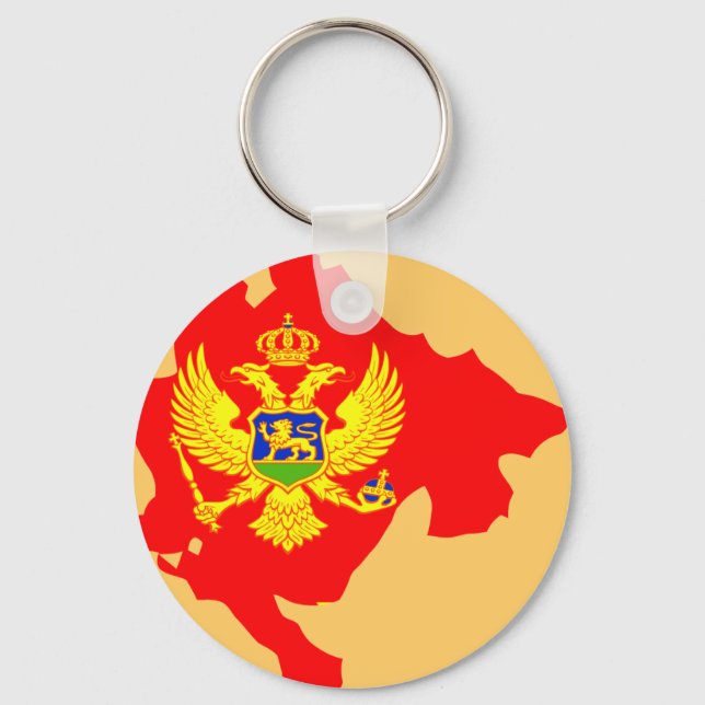 Montenegro flagga karta nyckelring (Framsida)