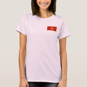 Montenegro Flagga + Karttröja T-shirt