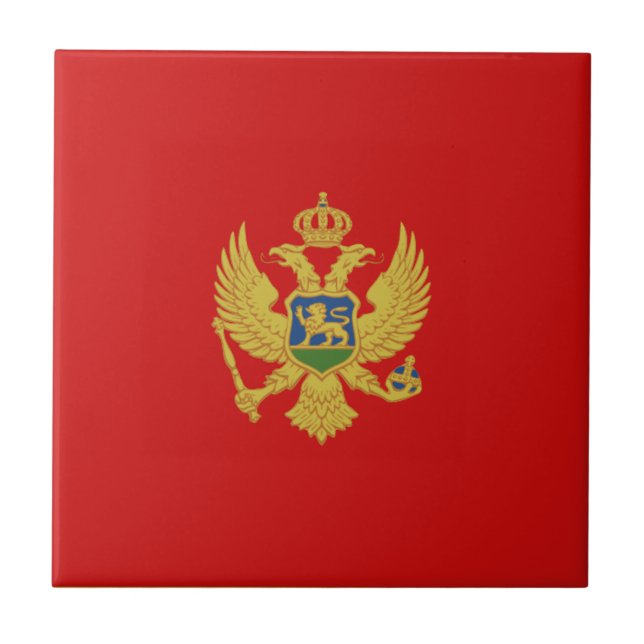 Montenegro Flagga Keramisk Platta Kakelplatta (Framsidan)