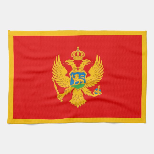 Montenegro Flagga Kökshandduk (Horisontell)