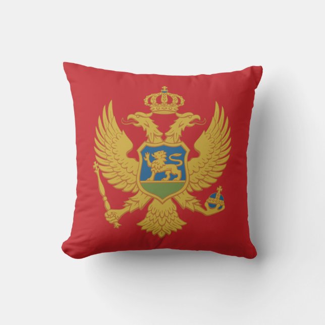 Montenegro Flagga Kudde (Framsida)