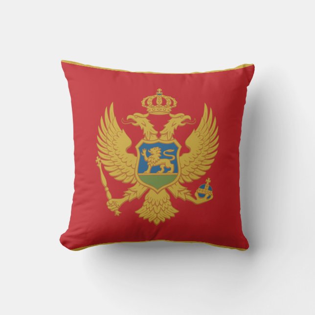 Montenegro Flagga Kudde (Framsida)