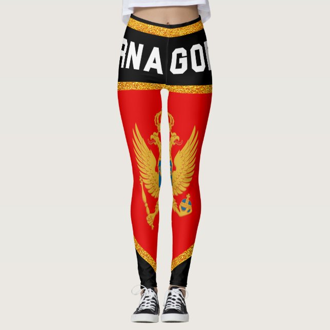 Montenegro Flagga Leggings (Framsida)