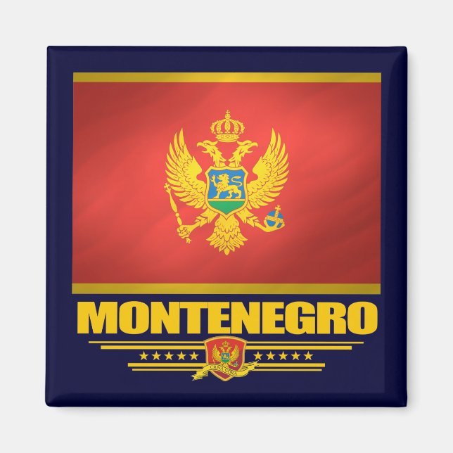 Montenegro Flagga Magnet (Framsidan)