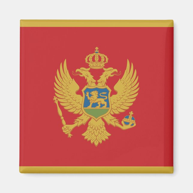Montenegro Flagga Magnet (Framsidan)